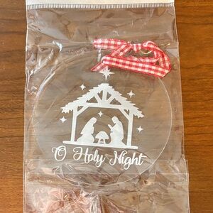 O Holy Night Holiday Ornament with Red Ribbon